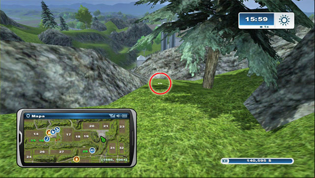 This horseshoe can be found west of #37, much lower - Area D: horseshoes #37-#44 | Horseshoes - Horseshoes - Farming Simulator 2013 Game Guide