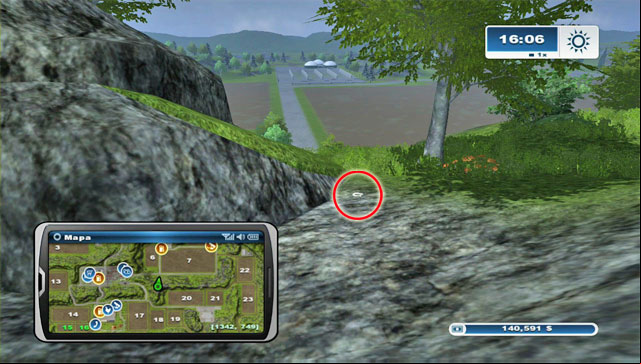 To the north-west, on a hill you will find another horseshoe - its beside a tree with mushrooms growing underneath it - Area D: horseshoes #37-#44 | Horseshoes - Horseshoes - Farming Simulator 2013 Game Guide