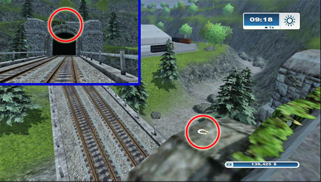 The horseshoe can be found above the tunnel entrance - Area H: horseshoes #90-#100 | Horseshoes - Horseshoes - Farming Simulator 2013 Game Guide
