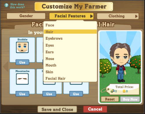 Customizing your farmer - Character looks - Basics - FarmVille - Game Guide and Walkthrough