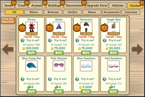 Some clothes are not so cheap - Character looks - Basics - FarmVille - Game Guide and Walkthrough