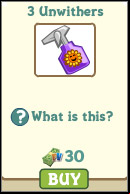 Unwither (shop) - Withered crops - Farm management - FarmVille - Game Guide and Walkthrough