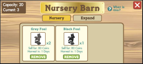 There will be beautiful horses out of these foals one day - Nursery barn - Buildings - FarmVille - Game Guide and Walkthrough