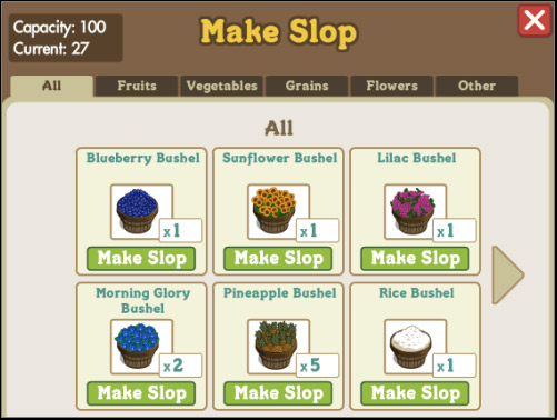 You can make slop even out of the pineapples - Pigpen - Buildings - FarmVille - Game Guide and Walkthrough