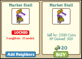 It's not easy to buy a second Market Stall - Farmer's market - Others - FarmVille - Game Guide and Walkthrough