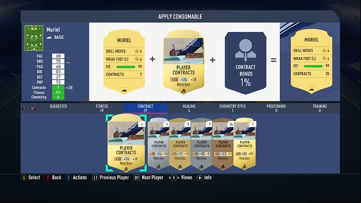 In the squad menu, go to the actions menu and select consumables - Managing the Team in FUT - FUT Guide - FIFA 19 Game Guide