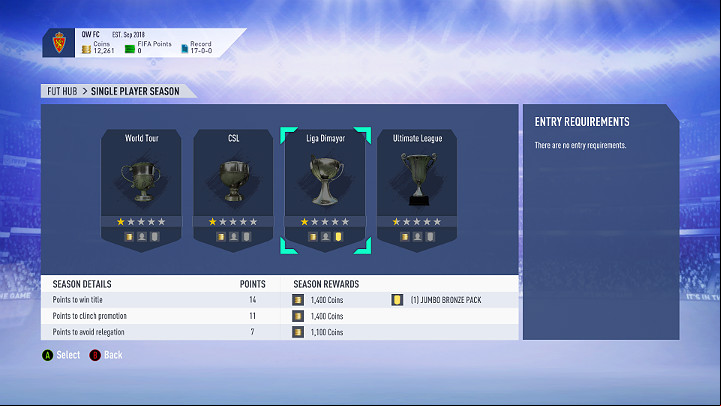 Depending on the difficulty level and type of games, you can earn some money and get additional card packs - Game Modes in FUT 19 - FUT Guide - FIFA 19 Game Guide