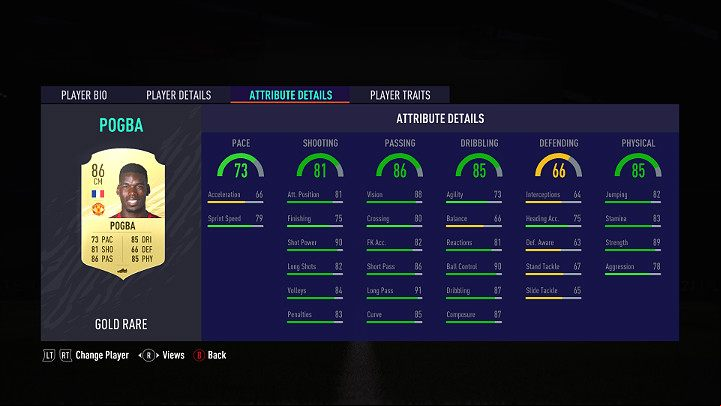 The central offensive midfielder is often involved in the action around the opponent's penalty area and performs shots at the goal to score - FUT 21: Footballers - key statistics - FIFA Ultimate Team - FIFA 21 Guide