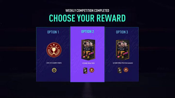You can choose from three options when picking up Divison Rivals rewards in FIFA 21 - FUT 21: Division Rivals rewards - when? - FAQ - FIFA 21 Guide