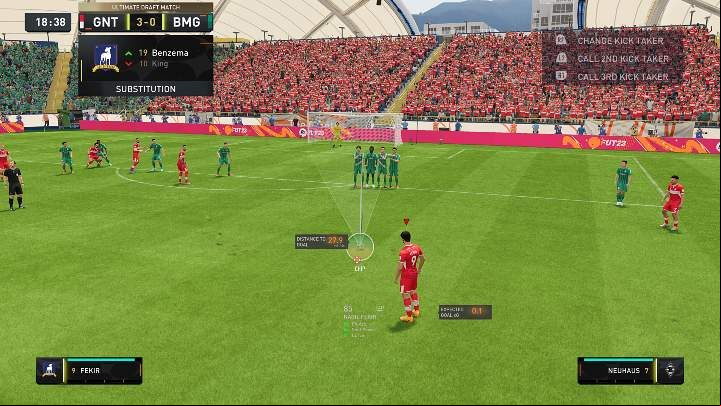In FIFA 23 , the mechanics of free kicks have been remodeled , thanks to which you can now precisely select the area where the ball should be sent - FIFA 23: Set Pieces - types, how to? - Basics - FIFA 23 Guide