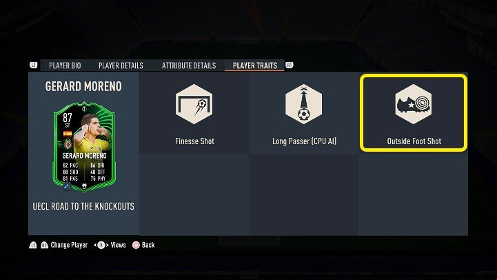 The probability of doing an Outside Foot Shoot in FIFA 23 is higher for players who have the appropriate attribute - Outside Foot Shot - FIFA 23: Outside Foot Shoot - how to do? - FAQ - FIFA 23 Guide