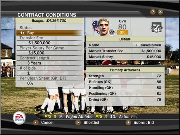 Sometimes it is really difficult to negotiate good of contract - Transfers and finances - Manager Mode - FIFA 07 - Game Guide and Walkthrough