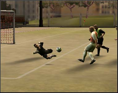 If rival goalkeeper often performs charges, try to kick the ball over him - Shots on target - Movement on the pitch - FIFA 07 - Game Guide and Walkthrough
