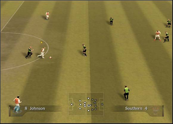This midfielder starts to run in the middle of the pitch, towards rival's goal - Through balls - Tactical solutions and tips - FIFA 07 - Game Guide and Walkthrough