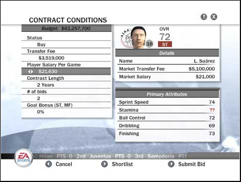 Succesfull negotations depends on our Negotiator and player's morale - Transfers - Manager mode - FIFA 08 - Game Guide and Walkthrough