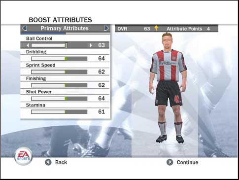 Boosting skills affects an Overall attribute value - Skills - Be a Pro - FIFA 08 - Game Guide and Walkthrough