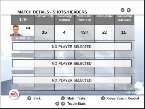 Next window is pure statistic menu - Dress-room - Be a Pro - FIFA 08 - Game Guide and Walkthrough