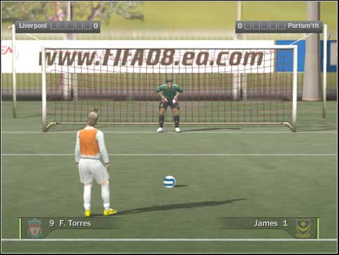 If you're playing as a goalkeeper, use arrows to dash - Free kicks, penalties - Controls - FIFA 08 - Game Guide and Walkthrough