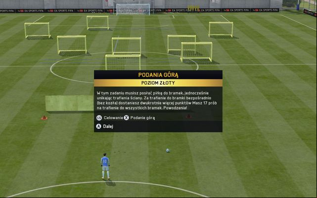 Silver challenge requires you to lob the ball into three nets, while avoiding the walls before them and trying not to hit any of the moving dummies - Lob - Skill games and practice - FIFA 15 - Game Guide and Walkthrough