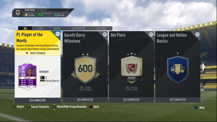 Squad Building Challenges are offered by the game, giving us certain guidelines when creating a squad - Squad Building Challenges | FUT - FIFA Ultimate Team - FIFA 17 Game Guide