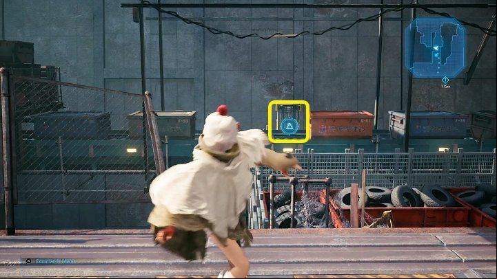 After the fight, look for the moving conveyor belt, wait for a right moment and throw a shuriken at a switch to stop the belt and get to the other side of the area - Final Fantasy VII Remake Intermission: After Him - walkthrough - Chapter 1: Wutais Finest - Final Fantasy 7 Remake Guide