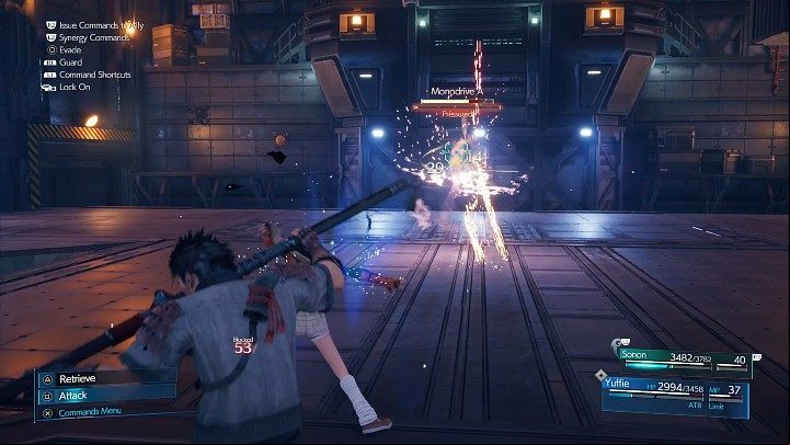 The second round involves facing two Moonodrives, which arent that durable, but can attack with a Fire spell - Final Fantasy VII Remake Intermission: Scarlets Trap - walkthrough - Chapter 2: Covert Ops - Final Fantasy 7 Remake Guide