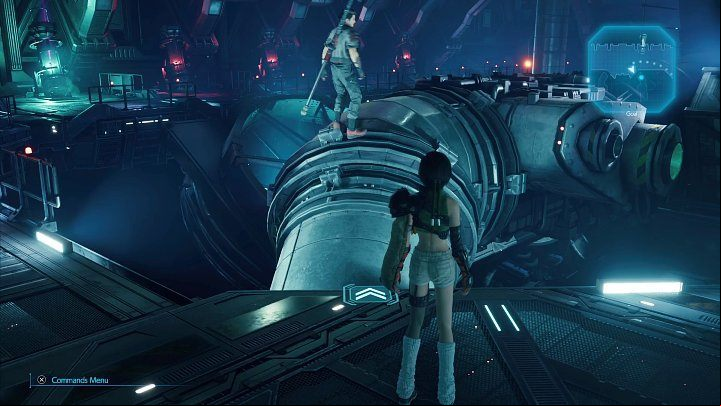 The road to Level B14 of Advanced Weaponry (Maintenance) leads through a pipe shown in the screenshot above - Final Fantasy VII Remake Intermission: Find That Materia - walkthrough - Chapter 2: Covert Ops - Final Fantasy 7 Remake Guide