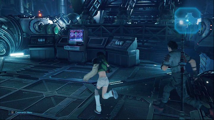 Run up to the second computer and restore power to gain access to upper level of the complex - Final Fantasy VII Remake Intermission: Find That Materia - walkthrough - Chapter 2: Covert Ops - Final Fantasy 7 Remake Guide