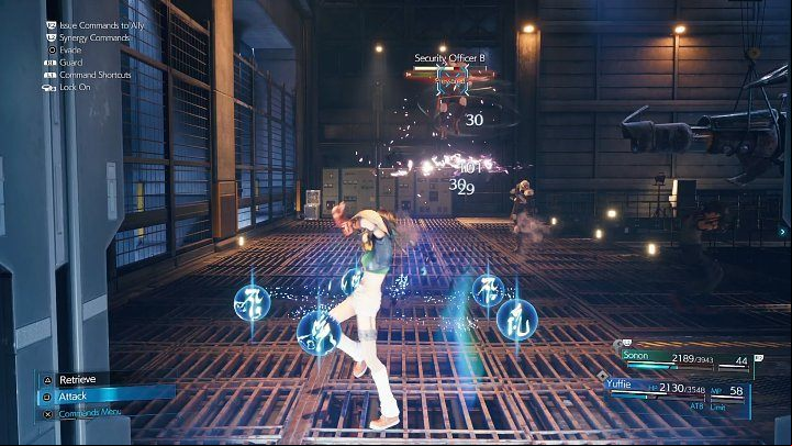 The next room contains a welcome committee consisting of a few normal soldiers who shouldnt pose any threat to you - Final Fantasy VII Remake Intermission: Find That Materia - walkthrough - Chapter 2: Covert Ops - Final Fantasy 7 Remake Guide