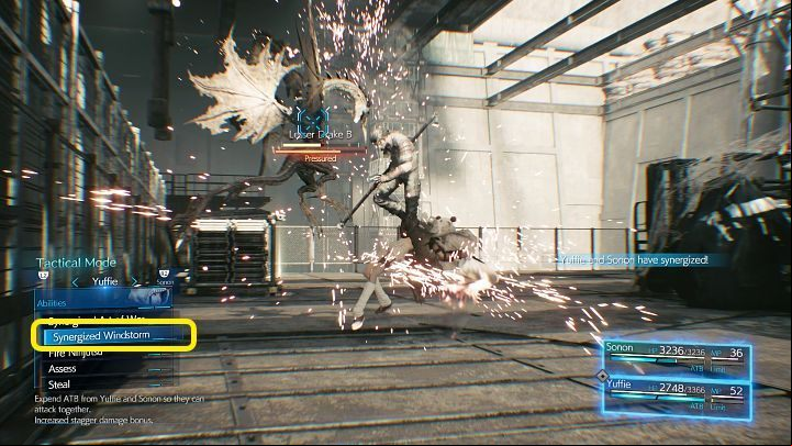The Prayer Materia is guarded by two Lesser Drakes, which have to be dealt with - Final Fantasy VII Remake Intermission: Prayer Materia - location - Shipping Facility - Final Fantasy 7 Remake Guide