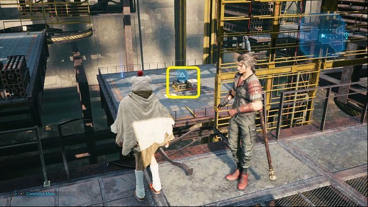 Once youve climbed to the top, once again activate the same switch, descend to the right platform and pick up Elemental Materia - Final Fantasy VII Remake Intermission: Elemental Materia - location - Shipping Facility - Final Fantasy 7 Remake Guide