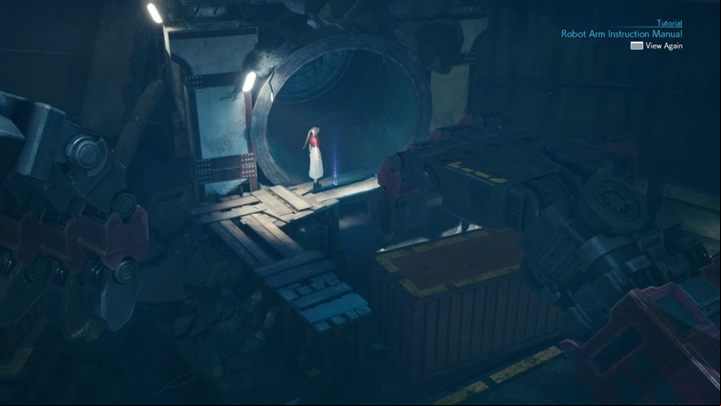 Start by moving the red container to the yellow field on the right - Final Fantasy 7 Remake: The Town That Never Sleeps, walkthrough - Chapters - Final Fantasy 7 Remake Guide
