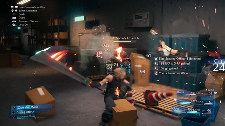 The beginning of the chapter involves a lot of fighting with Shinra soldiers and their special outfits - Final Fantasy 7 Remake: The Belly Of The Beast, walkthrough - Chapters - Final Fantasy 7 Remake Guide