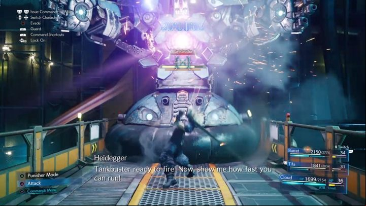 In the first phase of the fight, focus on just attacking the boss - Final Fantasy 7 Remake: Airbuster boss fight - Bosses - Final Fantasy 7 Remake Guide