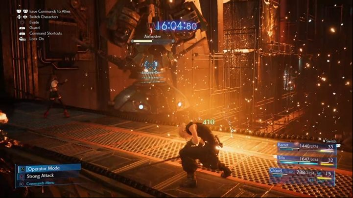 In the third phase of the fight, you have to mostly avoid enemy attacks - Final Fantasy 7 Remake: Airbuster boss fight - Bosses - Final Fantasy 7 Remake Guide