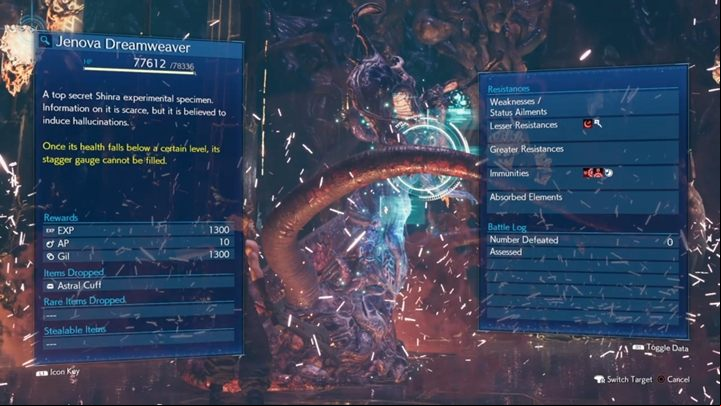 Jenova has 78,336 HP and is a pretty tough boss - Final Fantasy 7 Remake: Jenova Dreamweaver boss fight - Bosses - Final Fantasy 7 Remake Guide