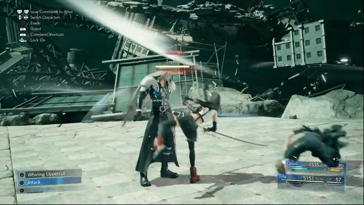 After a while, the first companion will you - depending on the choices in the game, it will be either Aerith or Tifa - Final Fantasy 7 Remake: Sephiroth boss fight - Bosses - Final Fantasy 7 Remake Guide