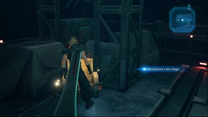 After dealing with the threat, pick up a new weapon for Cloud - Twin Stinger - Final Fantasy 7 Remake: Deliverance from Chaos, walkthrough - Chapters - Final Fantasy 7 Remake Guide