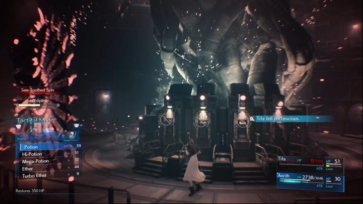 The course of the battle is similar, except that the enemy makes a spinning attack around the platform every now and then, which is difficult to avoid due to the limited field of vision - Final Fantasy 7 Remake: Deliverance from Chaos, walkthrough - Chapters - Final Fantasy 7 Remake Guide