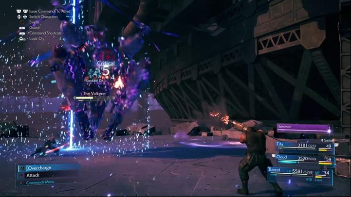 Around the middle of the fight, Valkyrie will also use Limiter and summon a powerful laser from the sky - Final Fantasy 7 Remake: Valkyrie boss fight - Bosses - Final Fantasy 7 Remake Guide