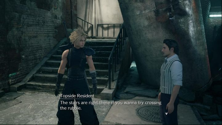 Now you have to get through a ruined district - Final Fantasy 7 Remake: Fateful Encounters, walkthrough - Chapters - Final Fantasy 7 Remake Guide