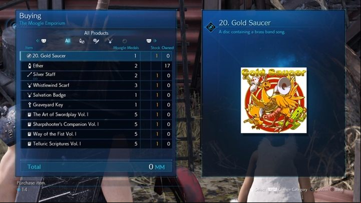 Comment: Can be purchased at the Moogle Emporium, during Chapter 8 - Budding Bodyguard - Final Fantasy 7 Remake: Music Collection - CDs list, how to find all, tips - Secrets, collectibles, additional challenges - Final Fantasy 7 Remake Guide