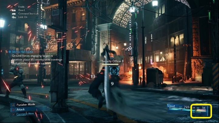 A gauge (bar) of the Limit Break is located in the lower right corner of the screen - you will recognize it by its flashing colors - Final Fantasy 7 Remake: Limit Break - Basics - Final Fantasy 7 Remake Guide