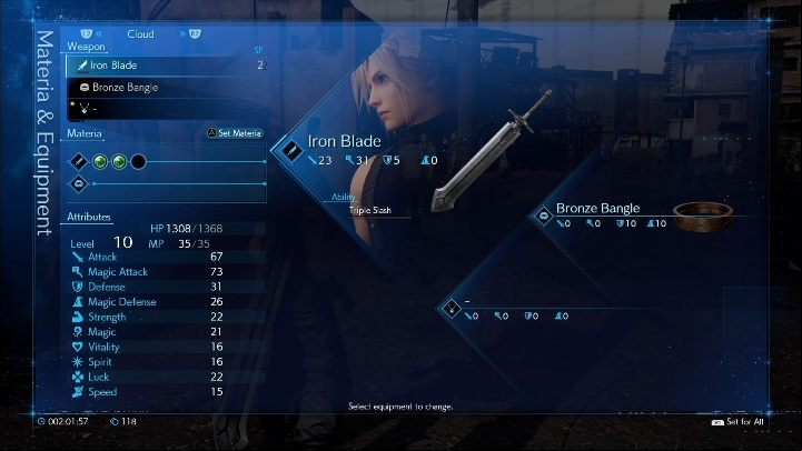 Some Materia, like Healing Materia or HP UP Materia, directly affect your abilities - Final Fantasy 7 Remake: HP, MP - how to regenerate? - FAQ - Final Fantasy 7 Remake Guide