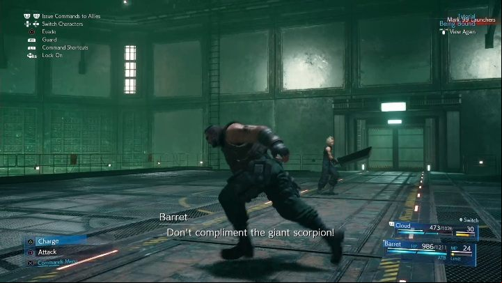 Barret is one of the characters in FF7 Remake, which is best to scan enemies using Assess Materia - Final Fantasy 7 Remake: Stagger the enemy - how to? - FAQ - Final Fantasy 7 Remake Guide