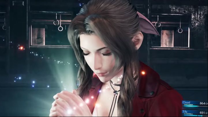 Aerith works as a merchant in the Midgars slums district - Final Fantasy 7 Remake: Playable characters - list of all - Team - Final Fantasy 7 Remake Guide