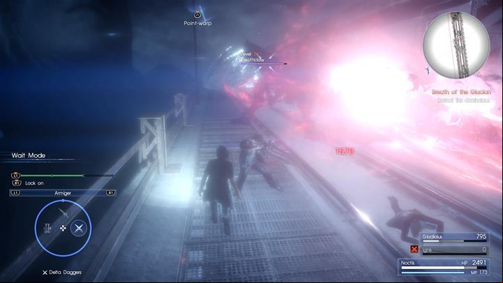 The laser attack must be dodged at all costs. - Chapter 12 - End of Days | Main storyline - Main storyline - Final Fantasy XV Game Guide