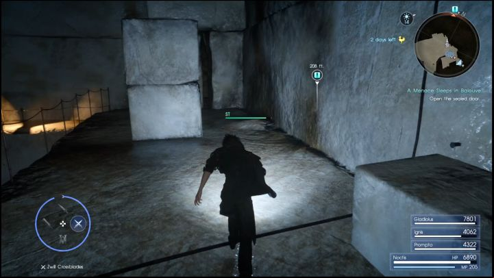 The entrance can be found inside of a tunnel - its hidden behind the age shown on the screenshot. - A Menace Sleeps in Balouve | Menace Beneath Lucis dungeons - Menace Beneath Lucis - end-game dungeons - Final Fantasy XV Game Guide