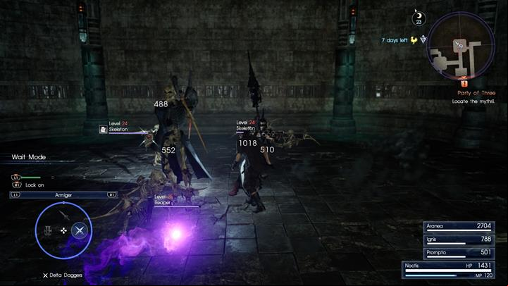 Undead enemies make up a majority of the enemies in the dungeon. - Chapter 7 - Party of Three | Main storyline - Main storyline - Final Fantasy XV Game Guide