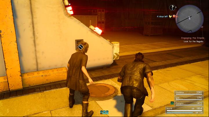 Open the gate and head further into the base. - Chapter 5 - Dark Clouds | Main storyline - Main storyline - Final Fantasy XV Game Guide